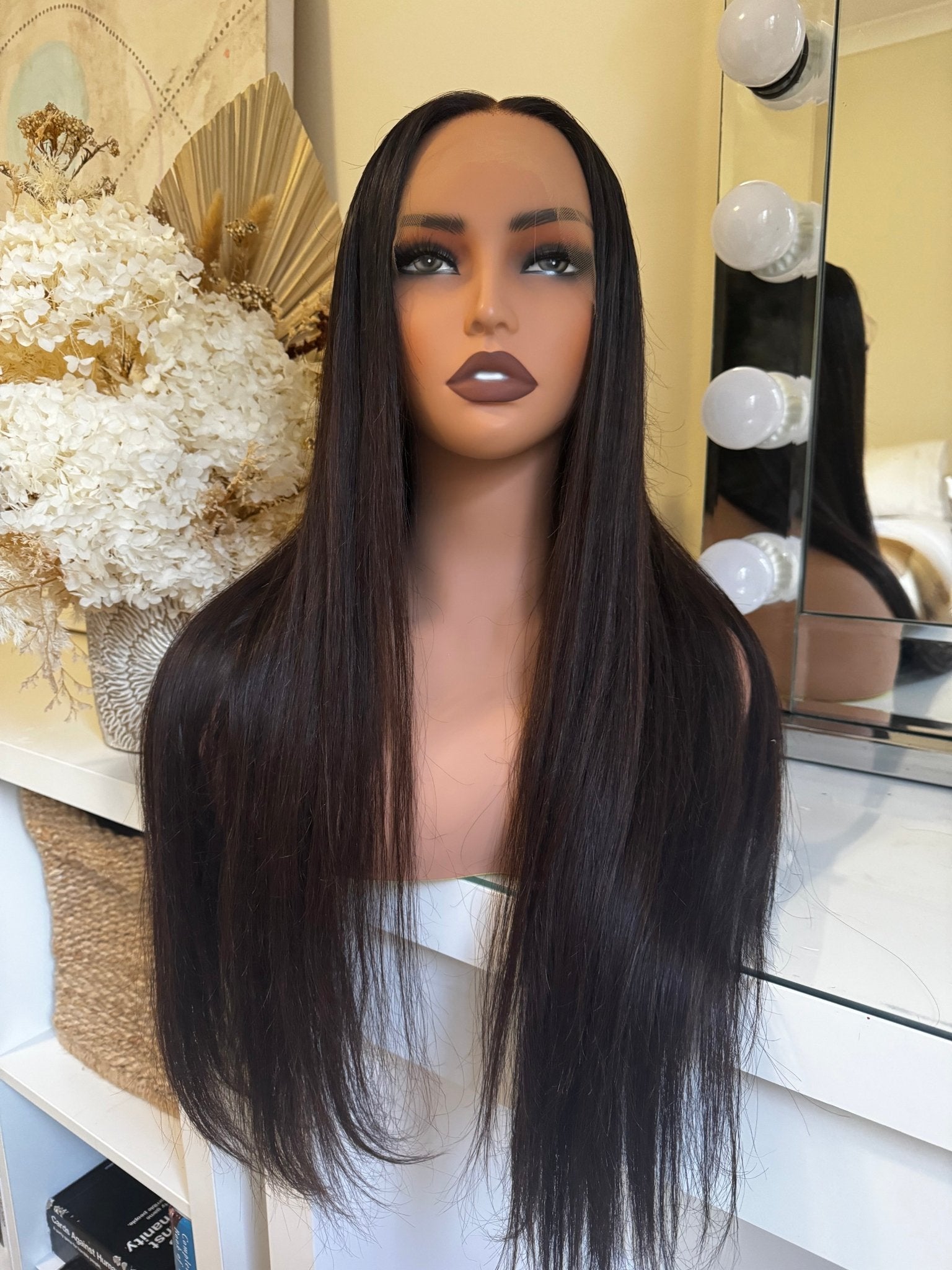 KYLE Darkest Brown Brown Human Hair Lace Front Wig - Milk &amp; Honey Wigs
