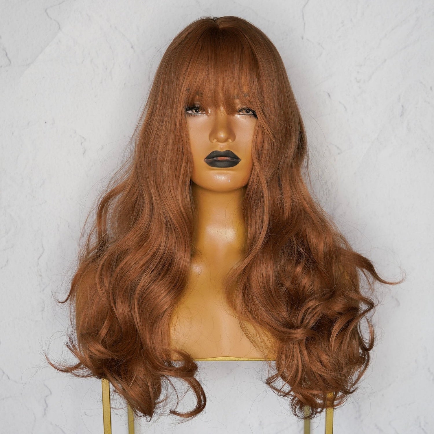LAUREN Caramel Brown Fringe Wig - Milk &amp; Honey Wigs