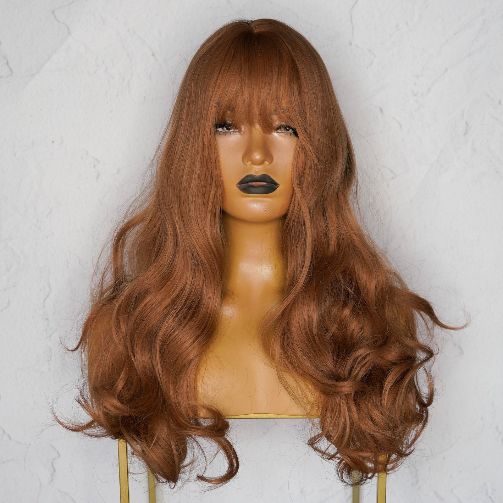 LAUREN Caramel Brown Fringe Wig - Milk &amp; Honey Wigs
