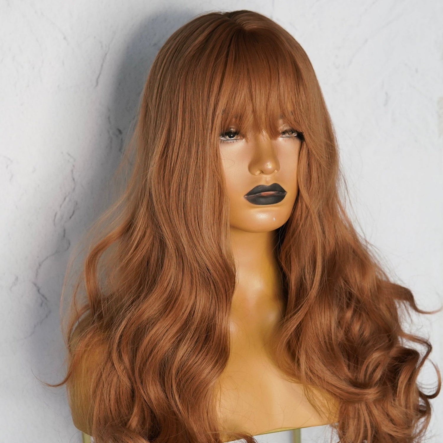 LAUREN Caramel Brown Fringe Wig - Milk &amp; Honey Wigs
