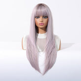 Lavender Ice Long Straight with Fringe Wig - MARKETPLACE - Milk & Honey Wigs
