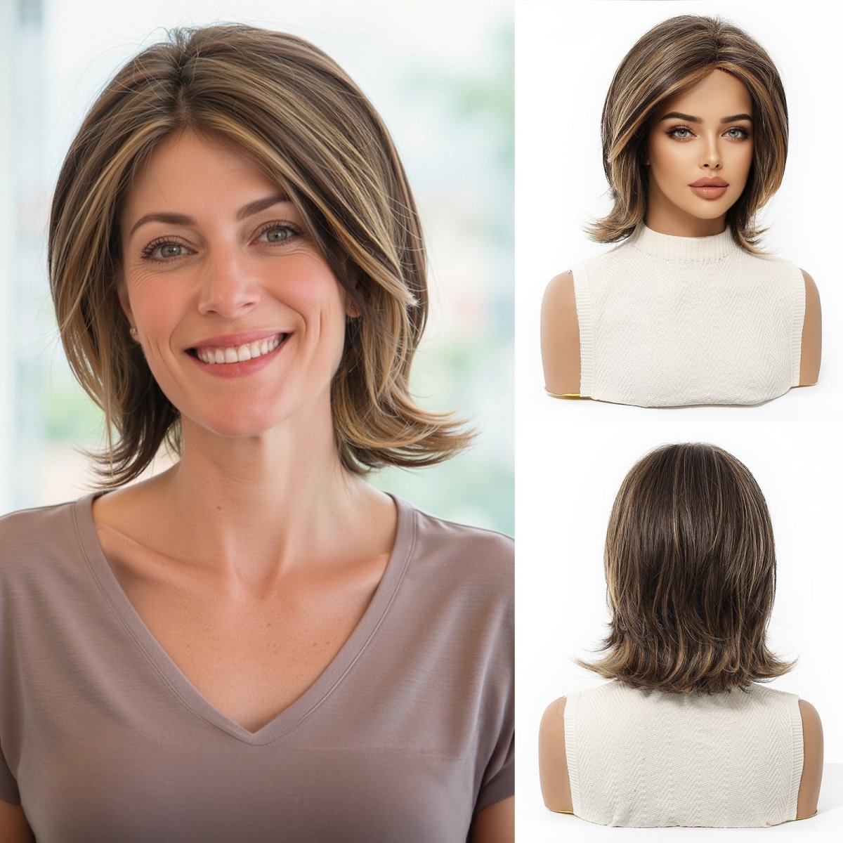 layered bob with highlights Wig - MARKETPLACE - Milk &amp; Honey Wigs
