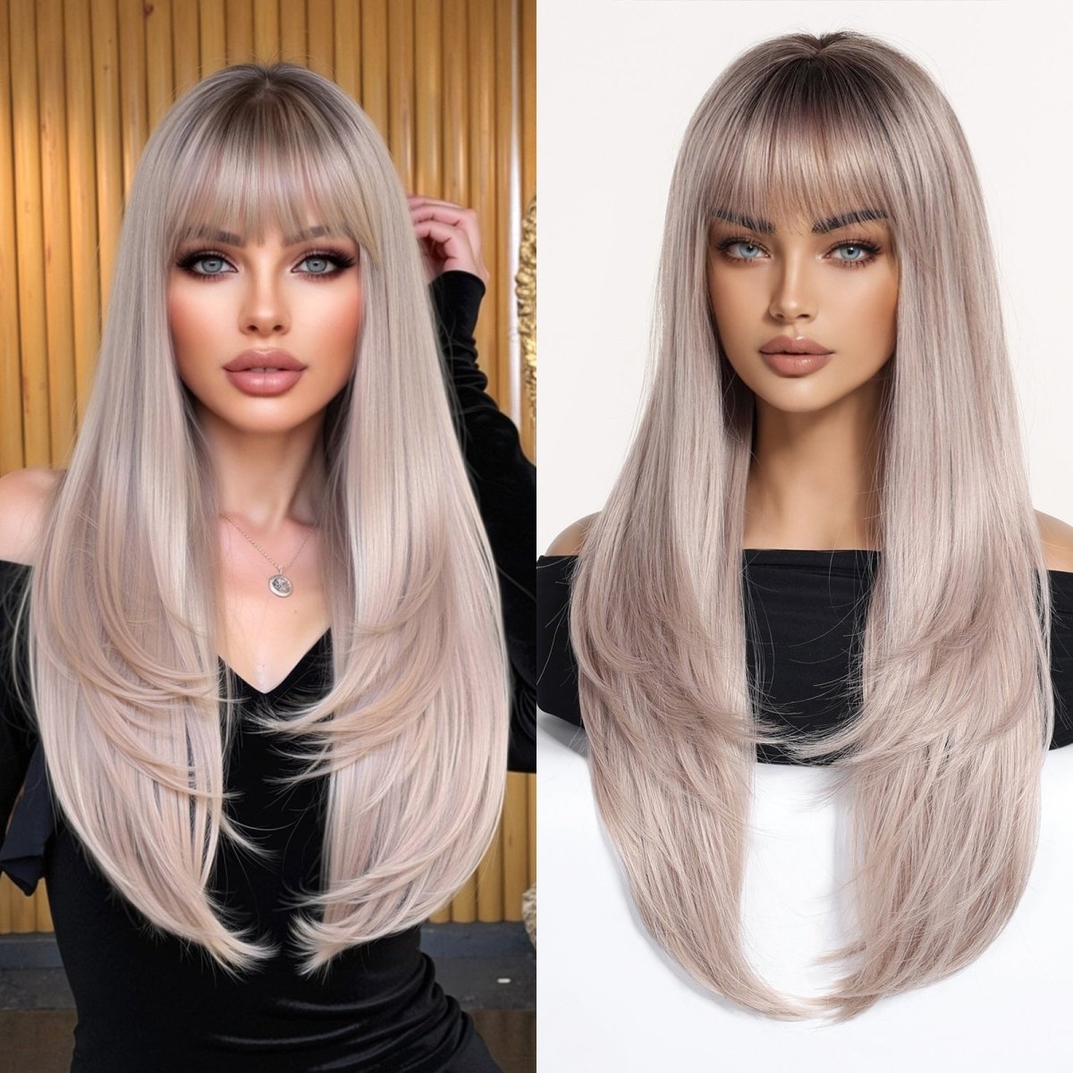 Layered Silver Blonde Wig - MARKETPLACE - Milk &amp; Honey Wigs