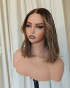 LISA Brown Ombre Human Hair Lace Front Wig - Milk & Honey Wigs