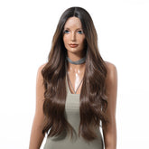 Long Dark Brunette 13x6 Lace Front Wig - MARKETPLACE - Milk & Honey Wigs