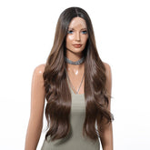 Long Dark Brunette 13x6 Lace Front Wig - MARKETPLACE - Milk & Honey Wigs