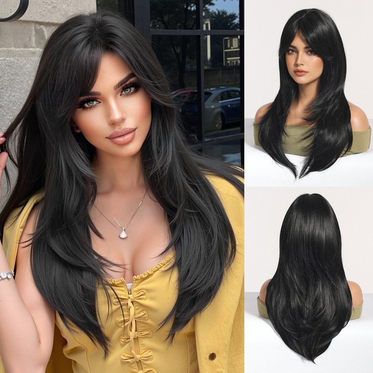 Long Layered Black Wig - MARKETPLACE - Milk &amp; Honey Wigs