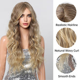 Long Natural Brown Synthetic Curly Wig - MARKETPLACE - Milk & Honey Wigs