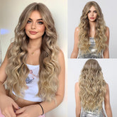 Long Natural Brown Synthetic Curly Wig - MARKETPLACE - Milk & Honey Wigs