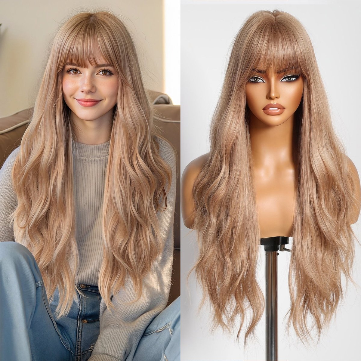Long Wavy Blonde Wig - MARKETPLACE - Milk &amp; Honey Wigs