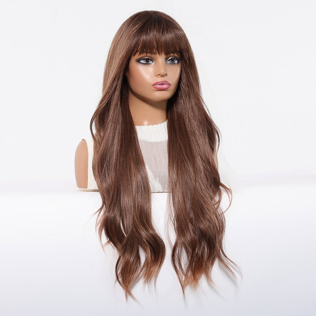 Long Wavy Chestnut Brown Wig - MARKETPLACE - Milk &amp; Honey Wigs