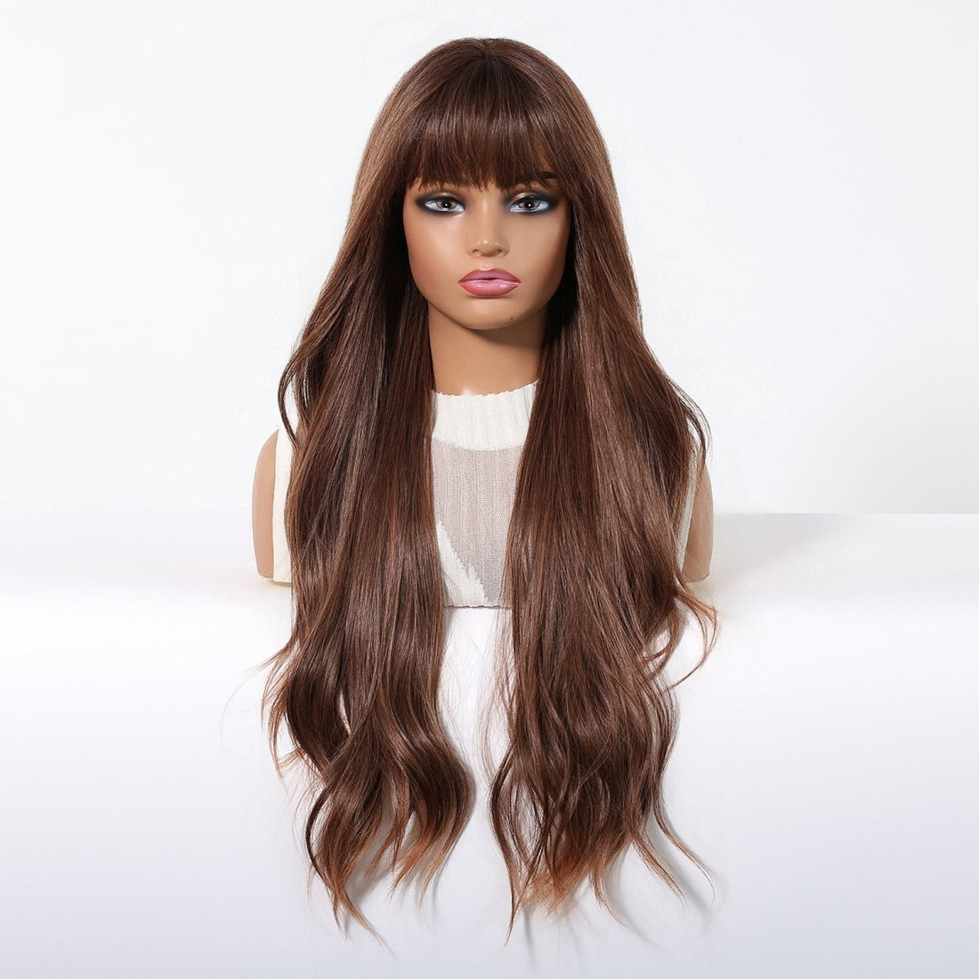 Long Wavy Chestnut Brown Wig - MARKETPLACE - Milk &amp; Honey Wigs