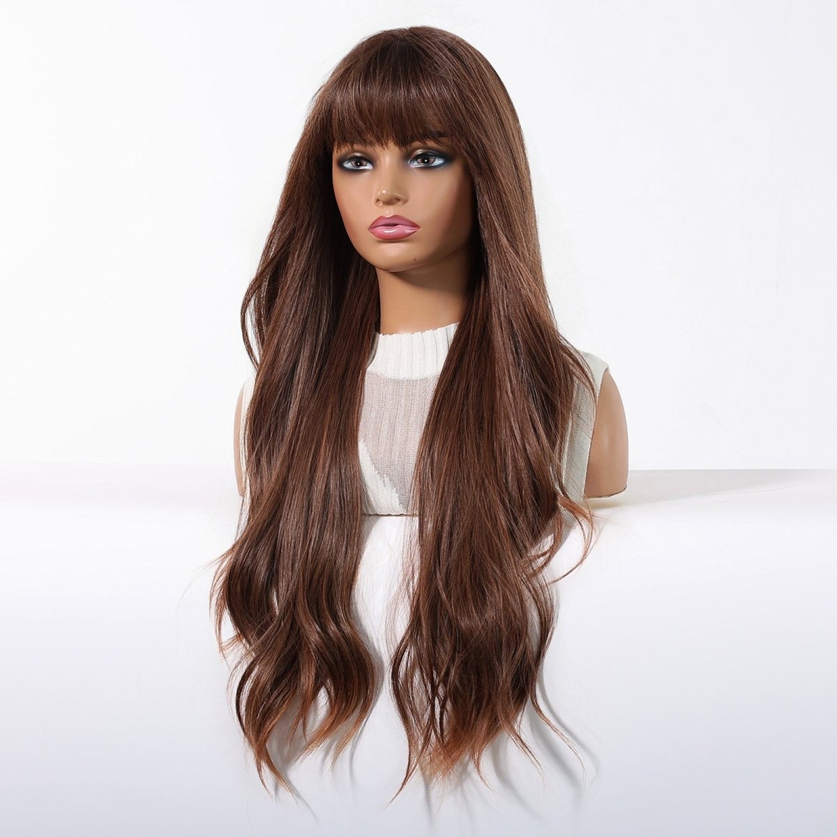 Long Wavy Chestnut Brown Wig - MARKETPLACE - Milk &amp; Honey Wigs