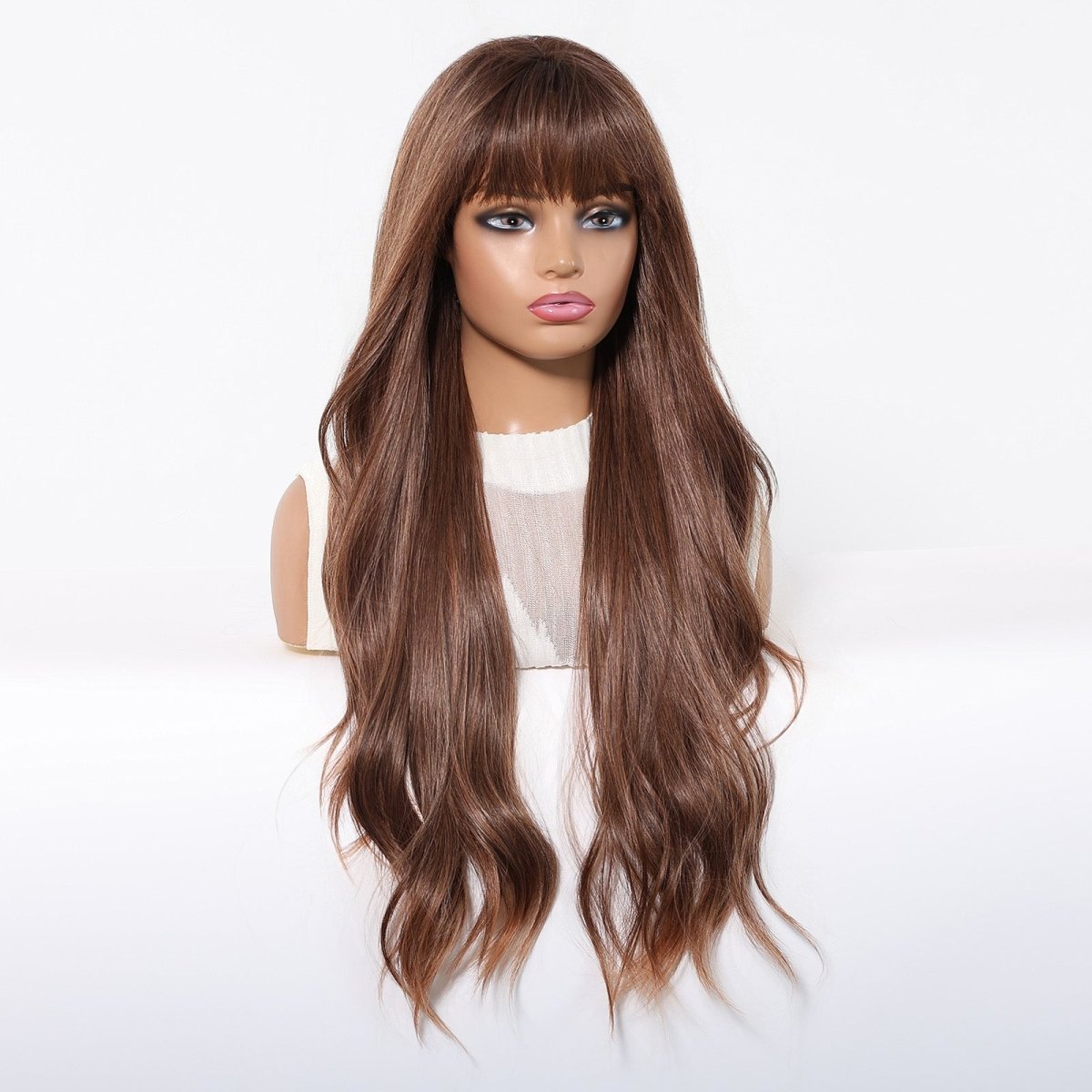 Long Wavy Chestnut Brown Wig - MARKETPLACE - Milk &amp; Honey Wigs