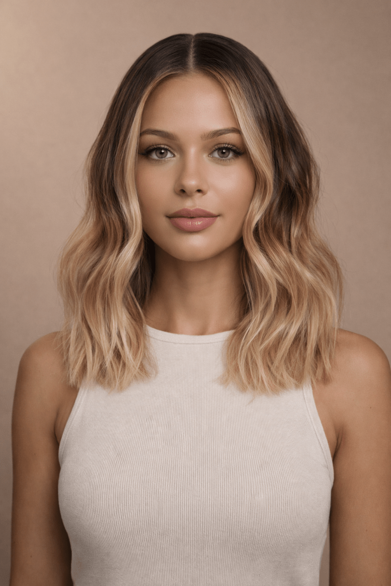 LORELEI - Ombre Brown - Human Hair Wig | Brown, 14 Inch, 13x6 Lace Front, Human Hair | Milk &amp; Honey Wigs