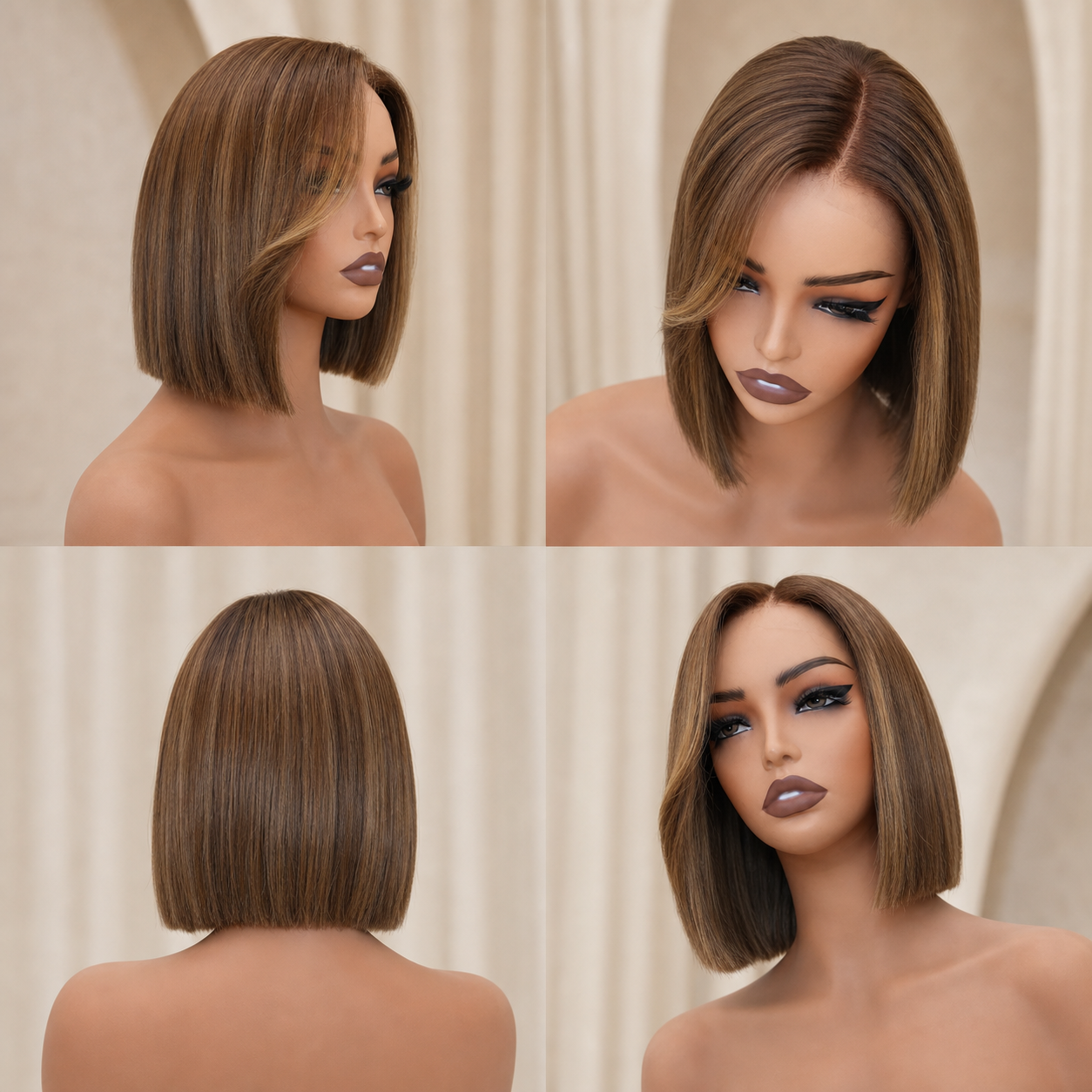 LOUISE 10 INCH bob - Chocolate Brown - Human Hair Wig