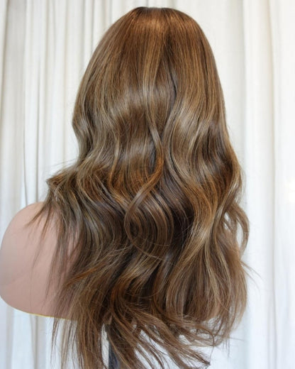 LOUISE chocolate brown human hair lace front wig | Milk &amp; Honey Wigs
