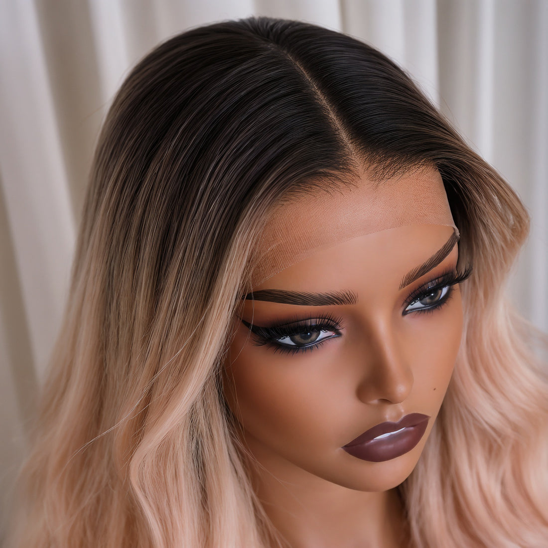 ALINA 18 INCH - Ombre Brown - Human Hair Wig