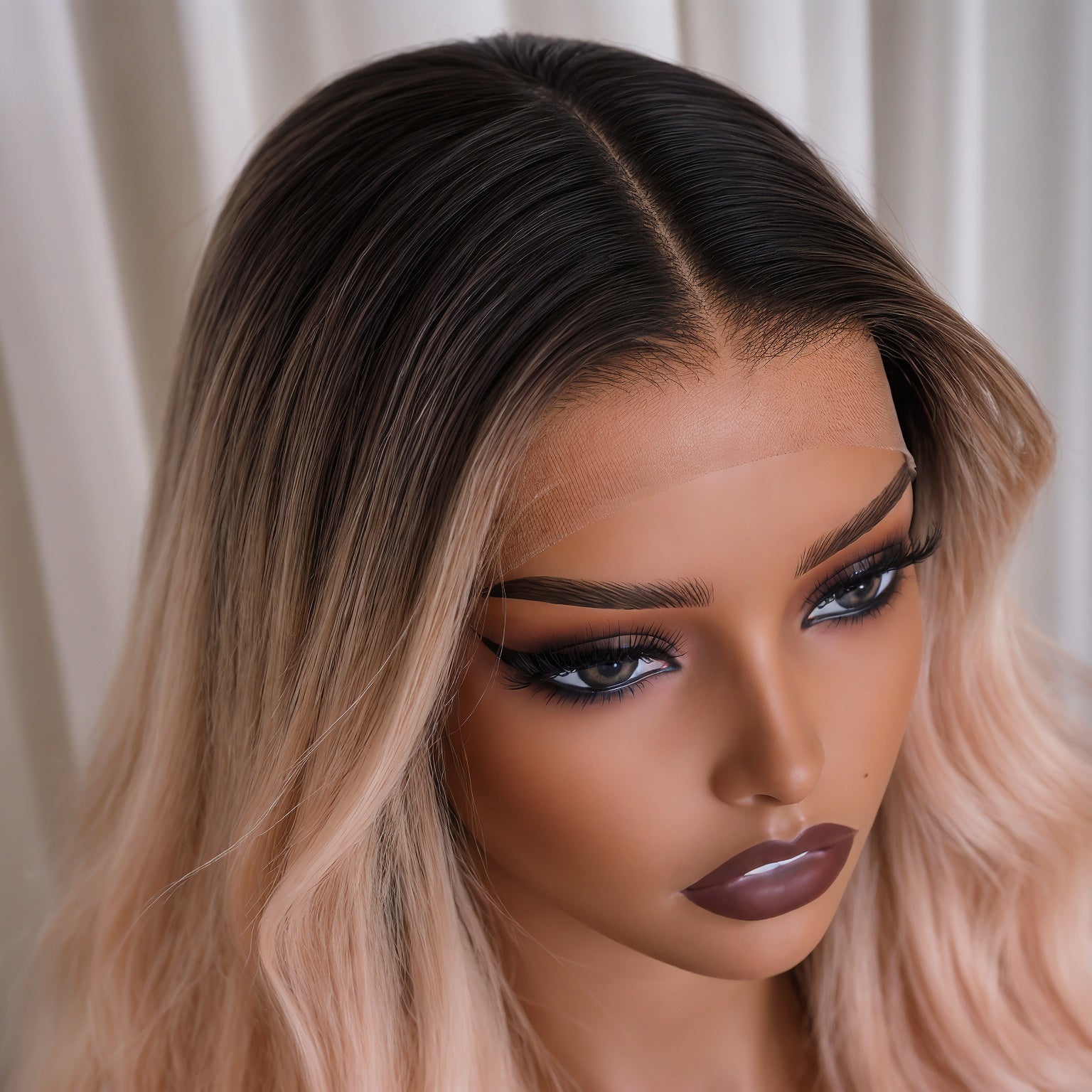 ALINA 22 INCH - Ombre Brown - Human Hair Wig