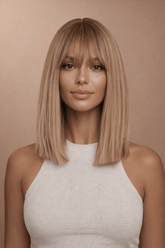 LUCIANA - Ombre Blonde - Fringe Wig | Blonde, 14 Inch, Fringe, Synthetic Hair | Milk & Honey Wigs