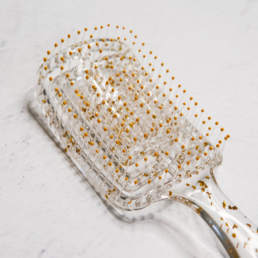 LUXE RECTANGLE DETANGLE BRUSH - Gold Glitter - Milk &amp; Honey Wigs