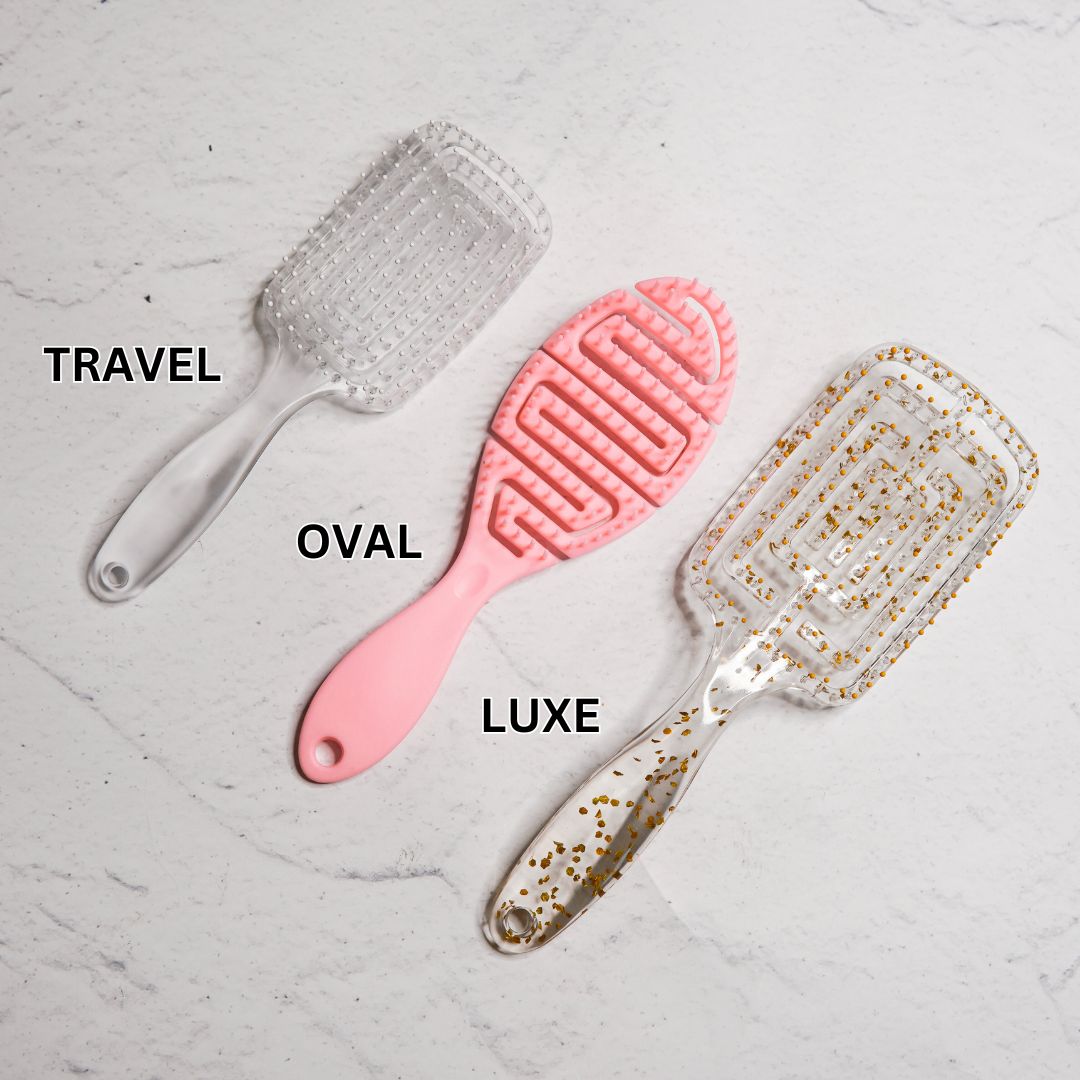 LUXE RECTANGLE DETANGLE BRUSH - Gold Glitter - Milk &amp; Honey Wigs