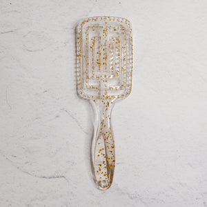 LUXE RECTANGLE DETANGLE BRUSH - Gold Glitter - Milk & Honey Wigs