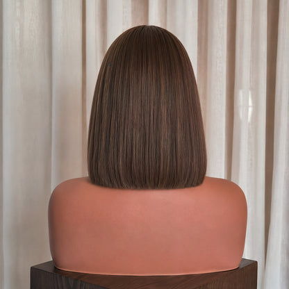 LOUISE 10 INCH bob - Chocolate Brown - Human Hair Wig