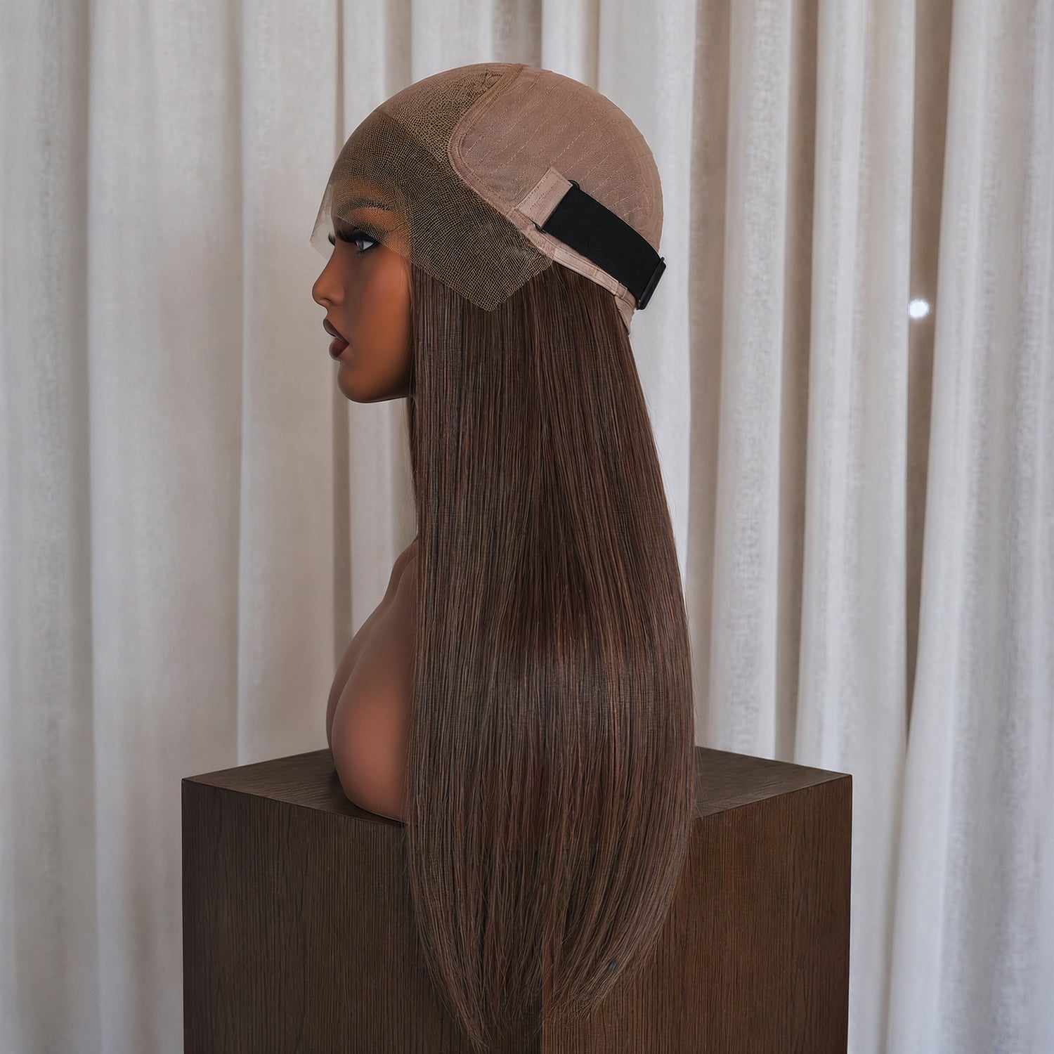 LOUISE 18 INCH - Chocolate Brown - Human Hair Wig (READY MADE)
