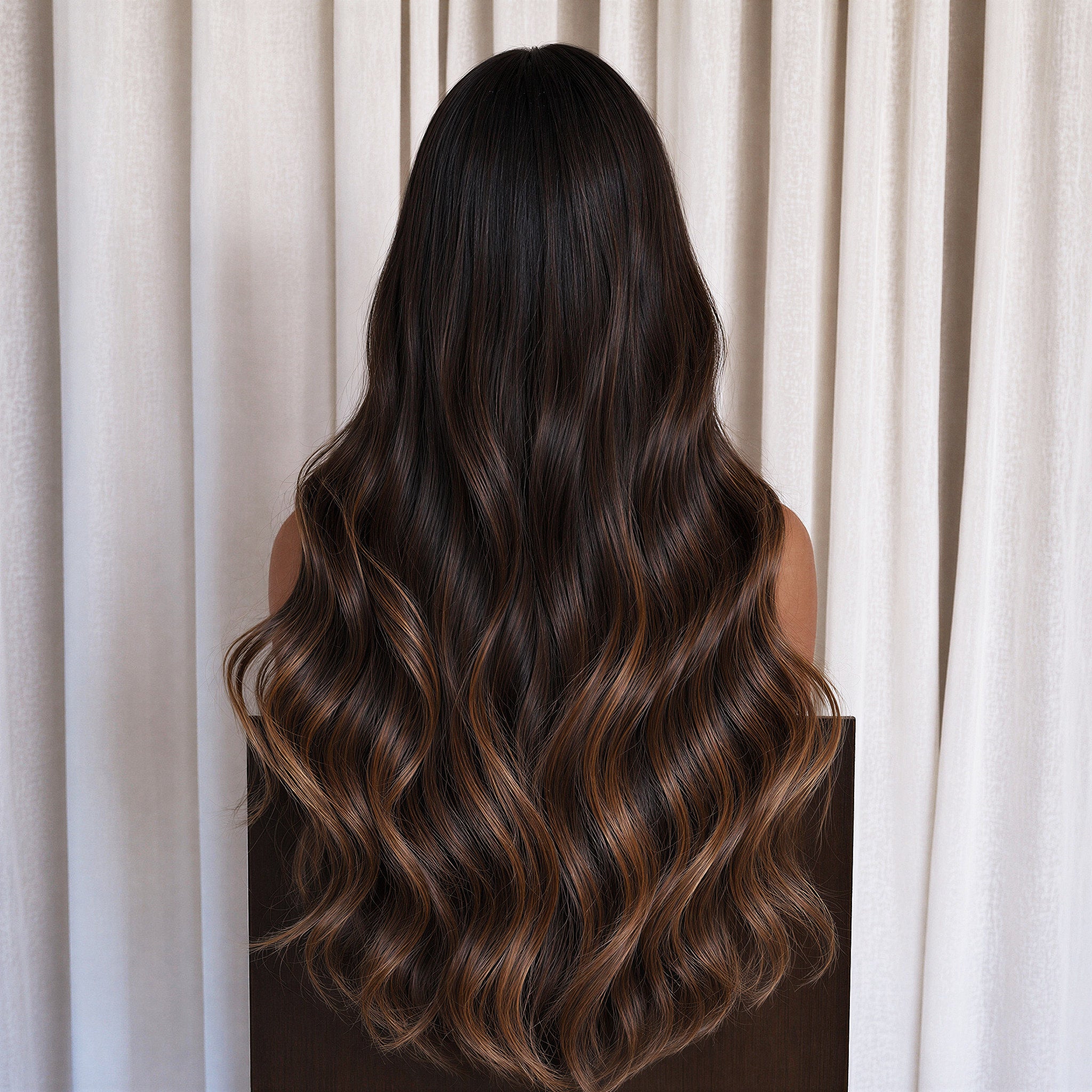 ANEESHA 22 INCH - Ombre Brown - Human Hair Wig