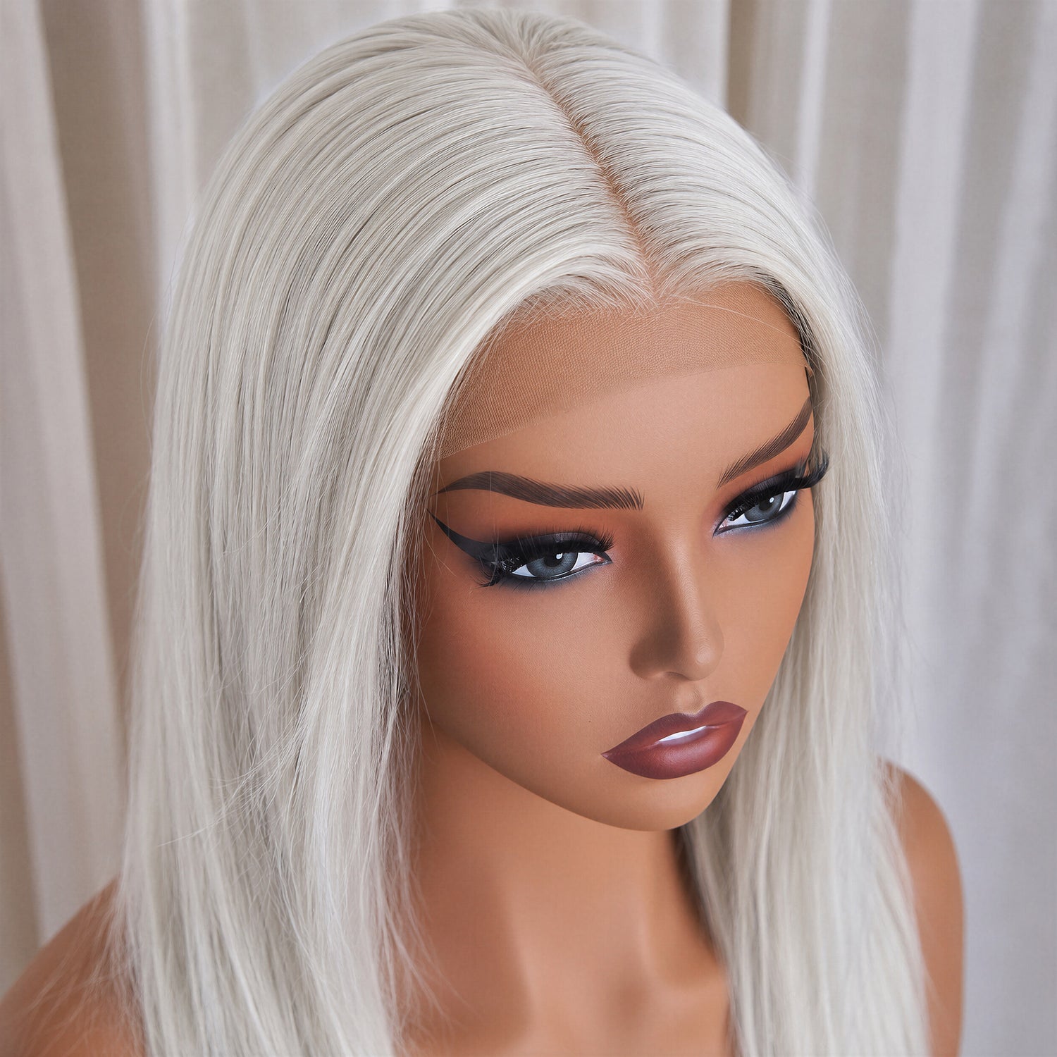 CLEO 18 INCH - Platinum White Blonde - Human Hair Wig