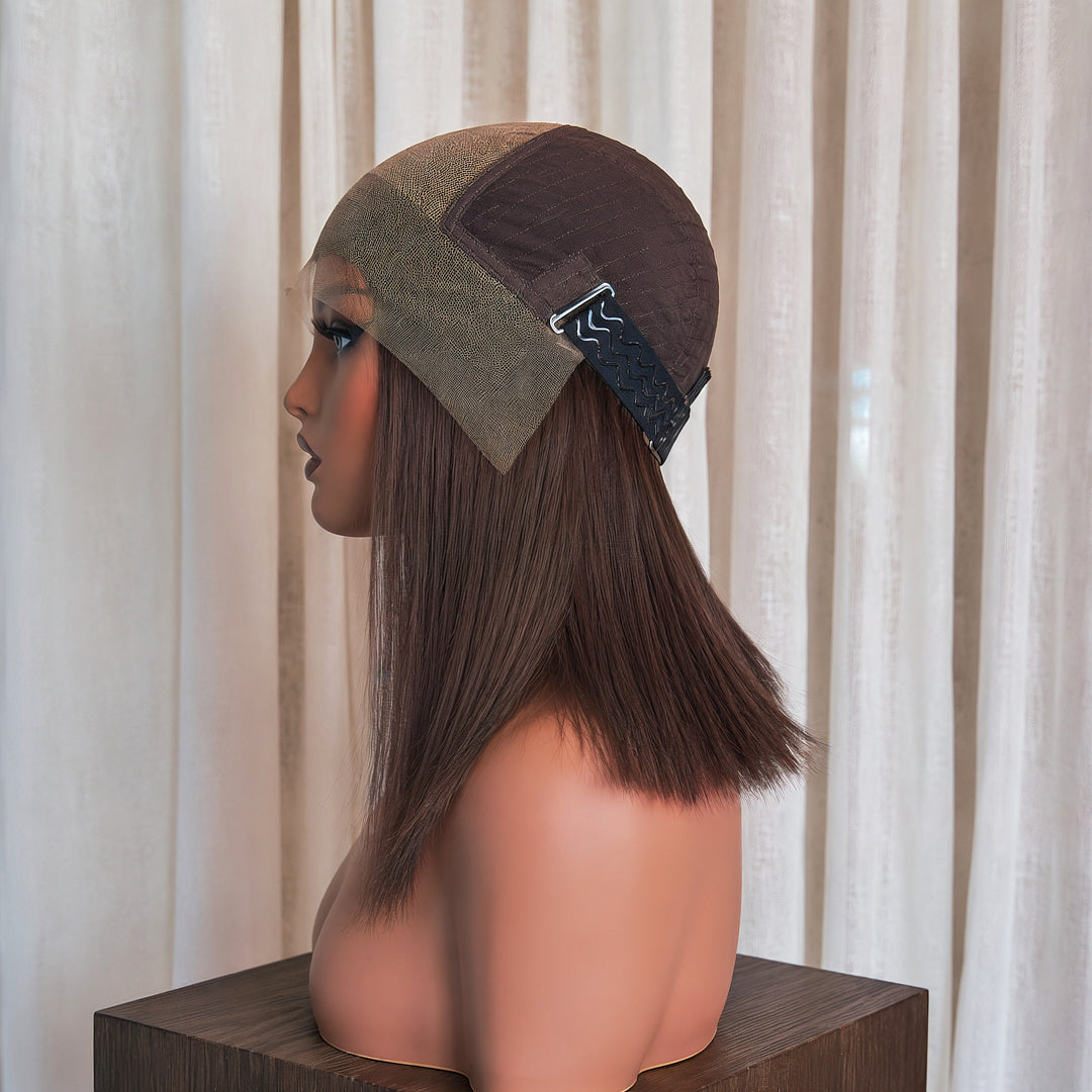 LOUISE 14 INCH - Chocolate Brown - Human Hair Wig