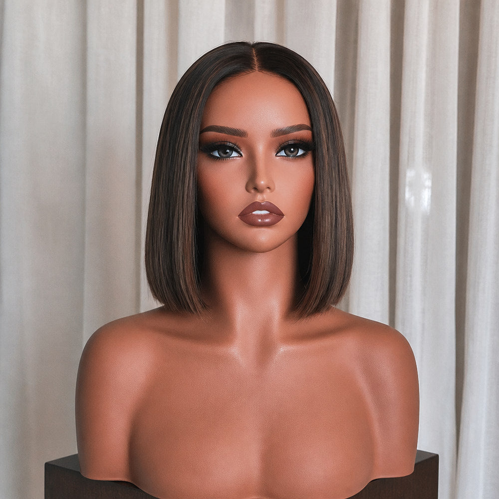 KYLE 10 INCH BOB - Darkest Brown - Human Hair Wig
