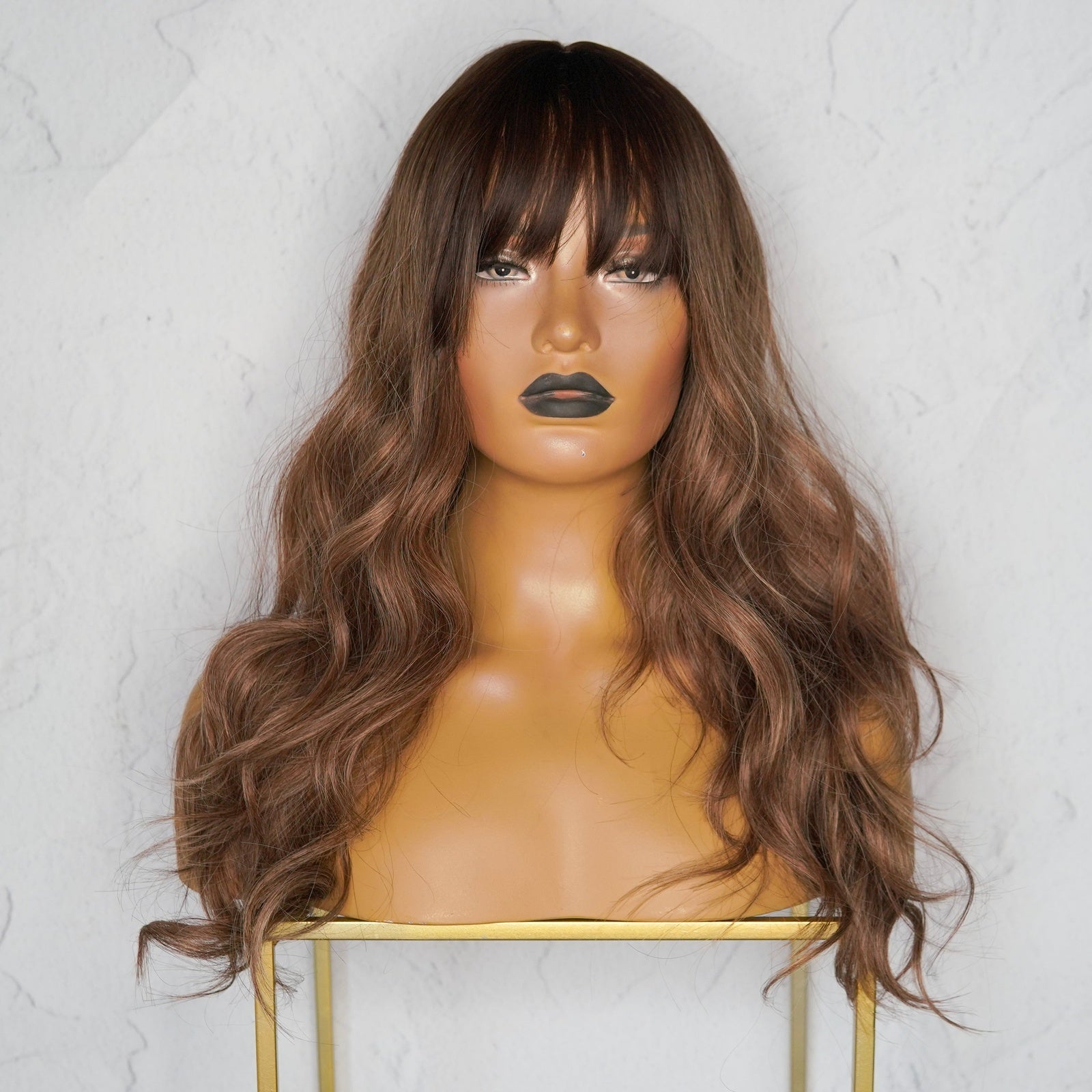 MELINDA Ombre Brown Fringe Wig - Milk &amp; Honey Wigs