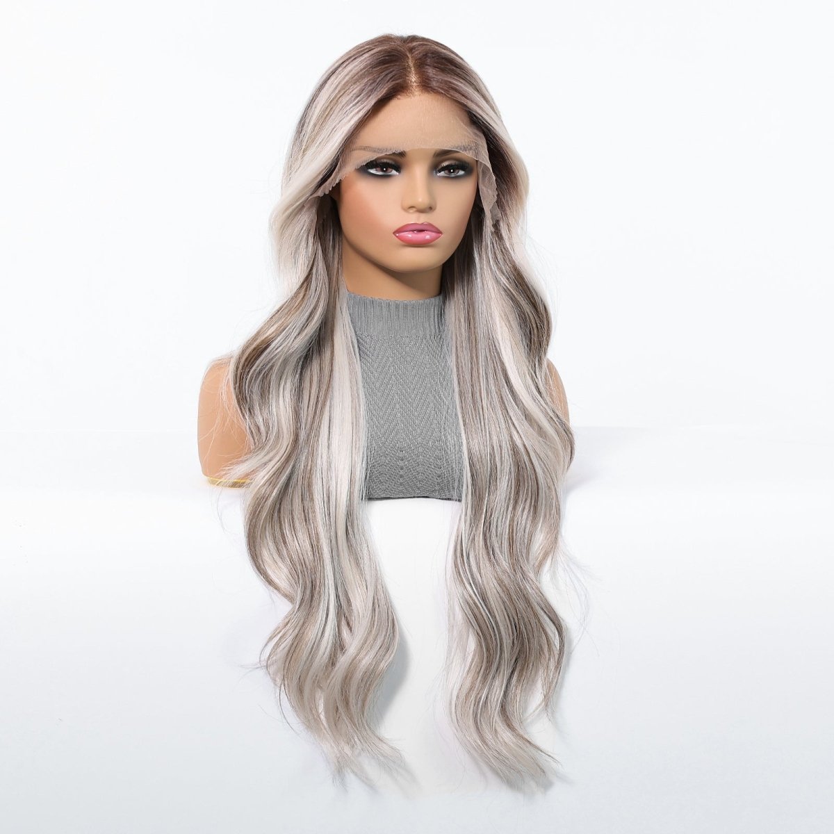 Mixed Platinum Wavy 13x6 Lace Front Wig - MARKETPLACE - Milk &amp; Honey Wigs