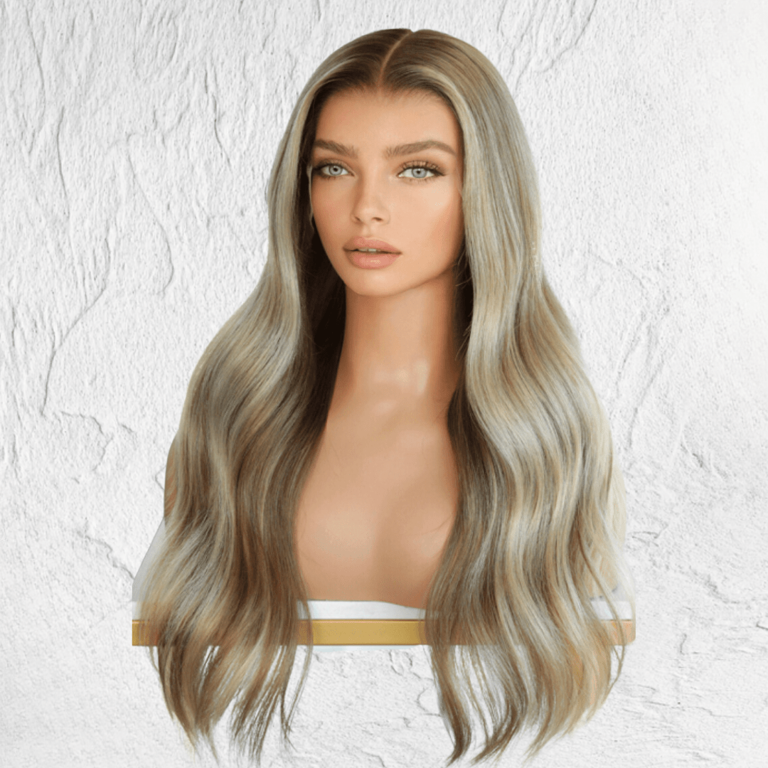 Mixed Root Blonde Human Hair Lace Front Wig - Milk &amp; Honey Wigs