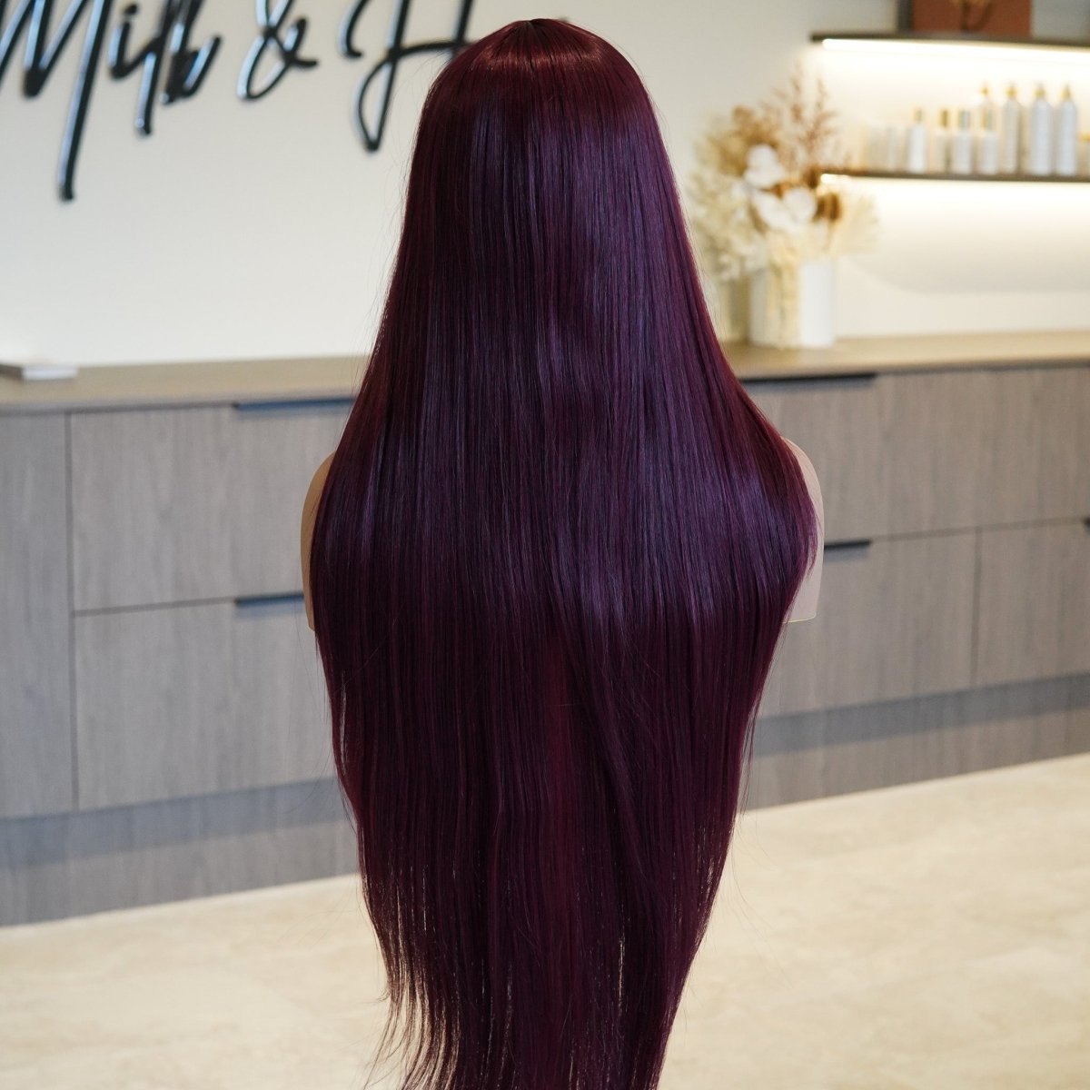 MONTANA Burgundy Fringe Wig - Milk & Honey Wigs