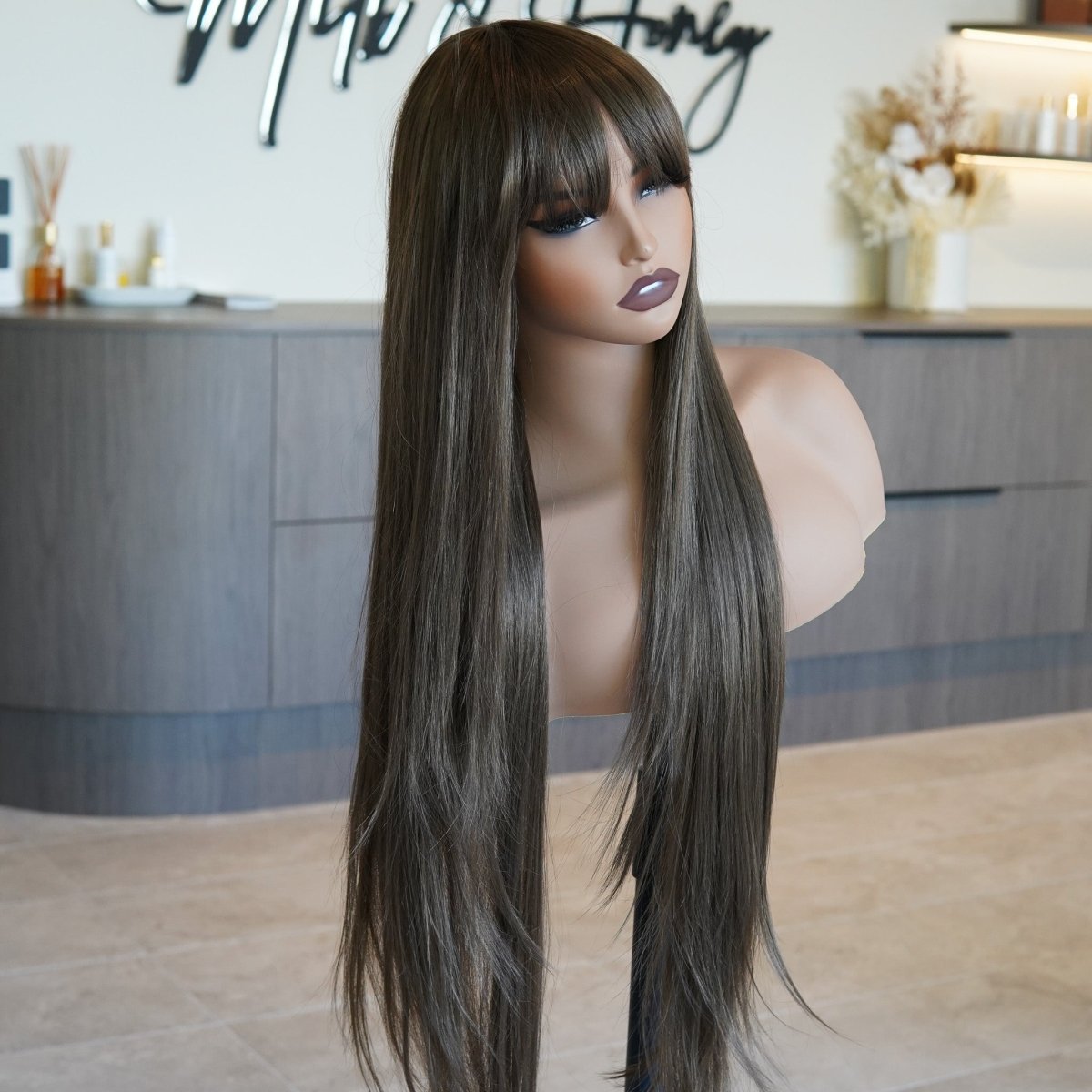 MONTANA Medium Brown Fringe Wig - Milk &amp; Honey Wigs