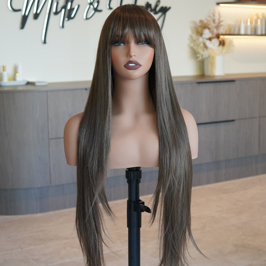 MONTANA Medium Brown Fringe Wig - Milk &amp; Honey Wigs