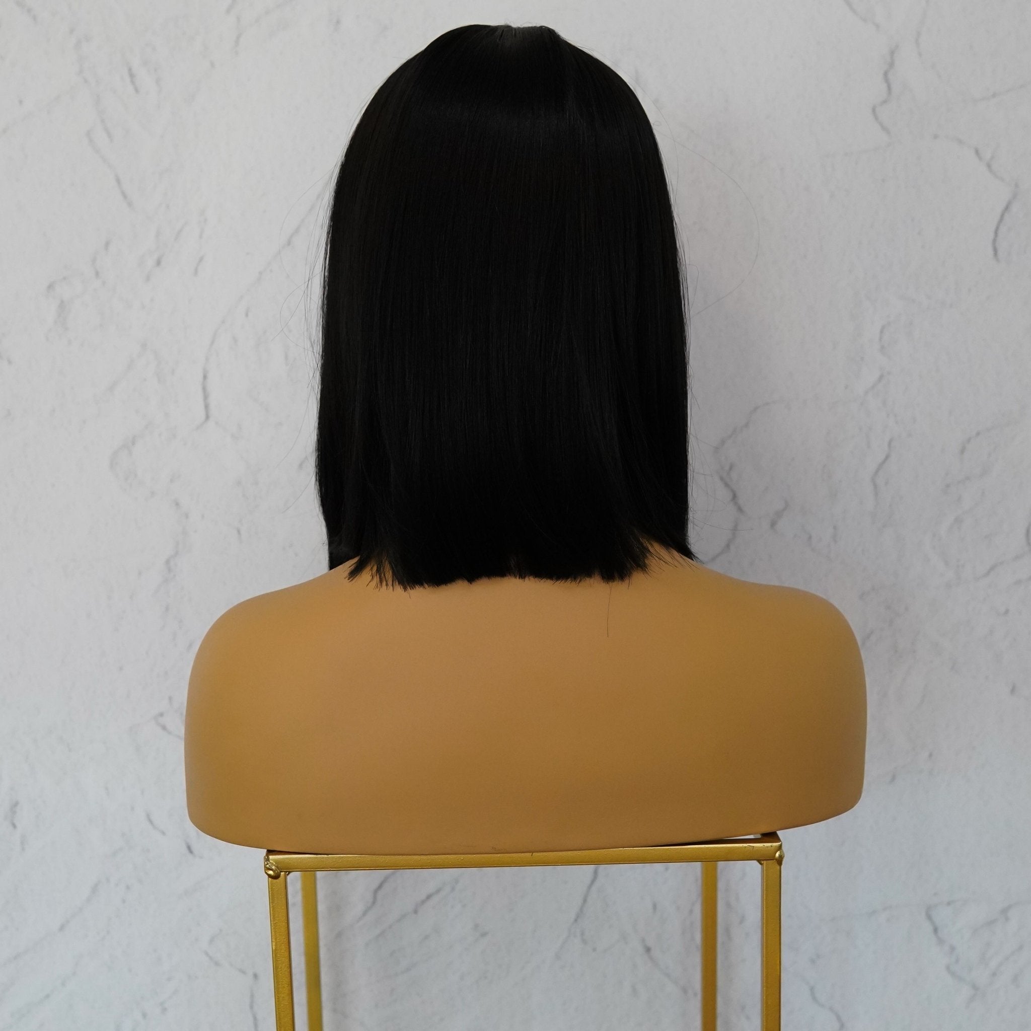 Natrual Black 14" Human Hair 13x6 Lace Front Wig - Milk & Honey Wigs