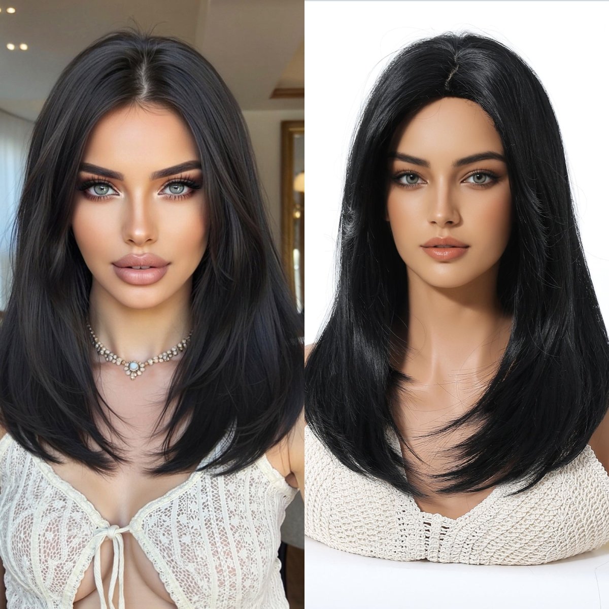 Natural Black Wig with Layers - MARKETPLACE - Milk &amp; Honey Wigs