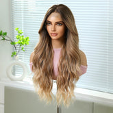 Natural Brunette Ombre Wavy 13x6 Lace Front Wig - MARKETPLACE - Milk & Honey Wigs