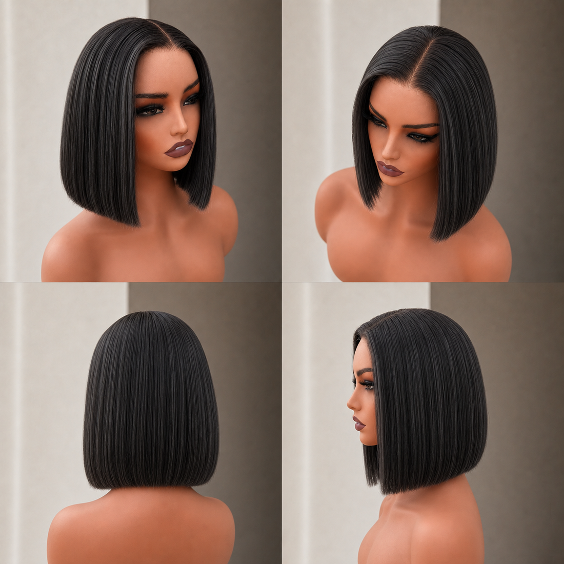 NICOLE 10 INCH BOB - Natural Black - Human Hair Wig