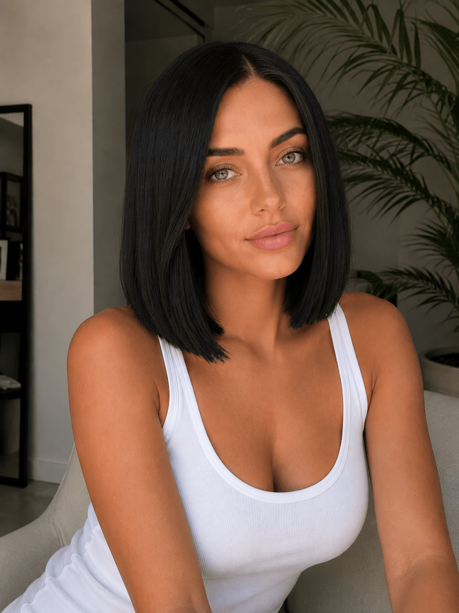 NICOLE BOB - Natural Black - Human Hair Wig - Milk &amp; Honey Wigs