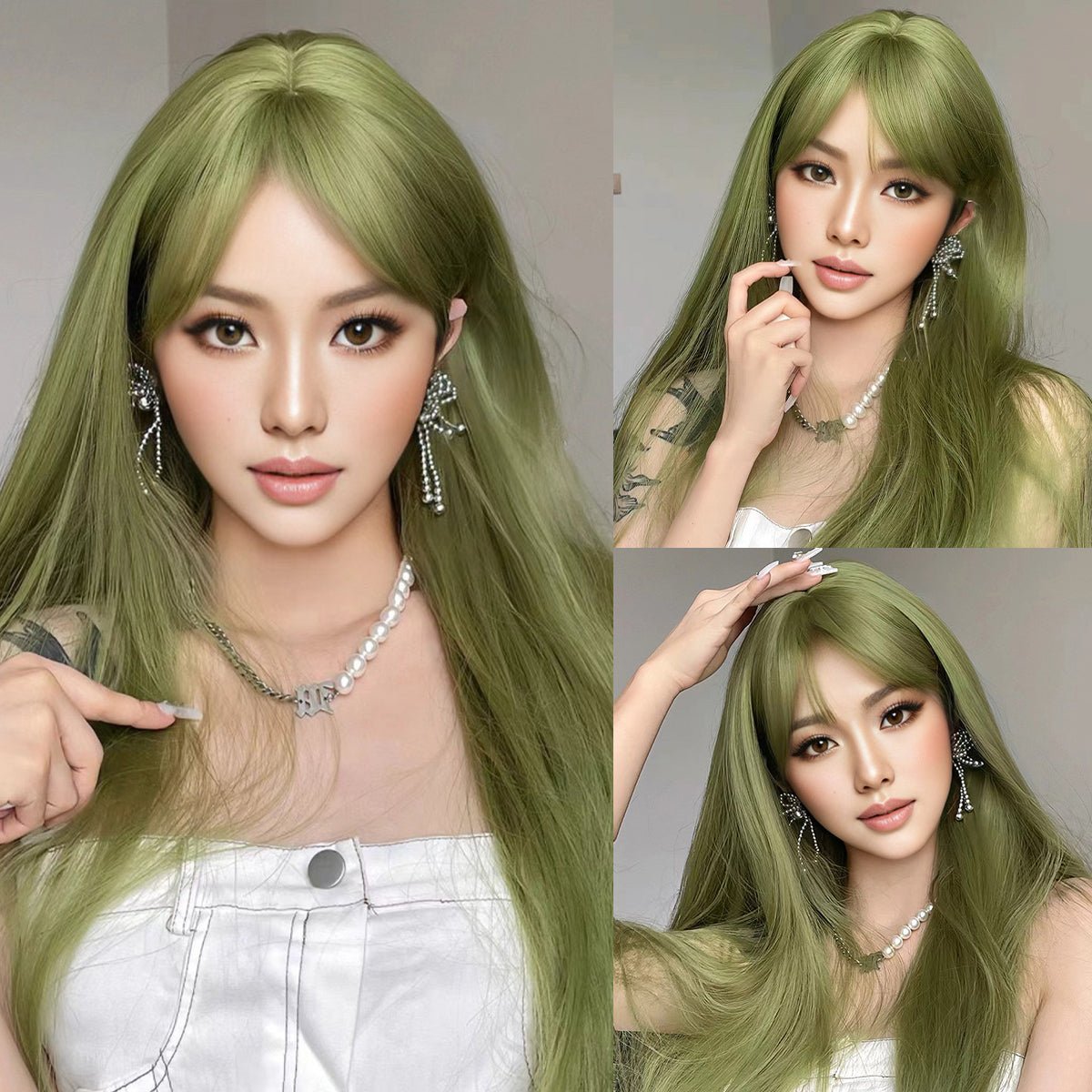 Olive Green Long Wig - MARKETPLACE - Milk &amp; Honey Wigs