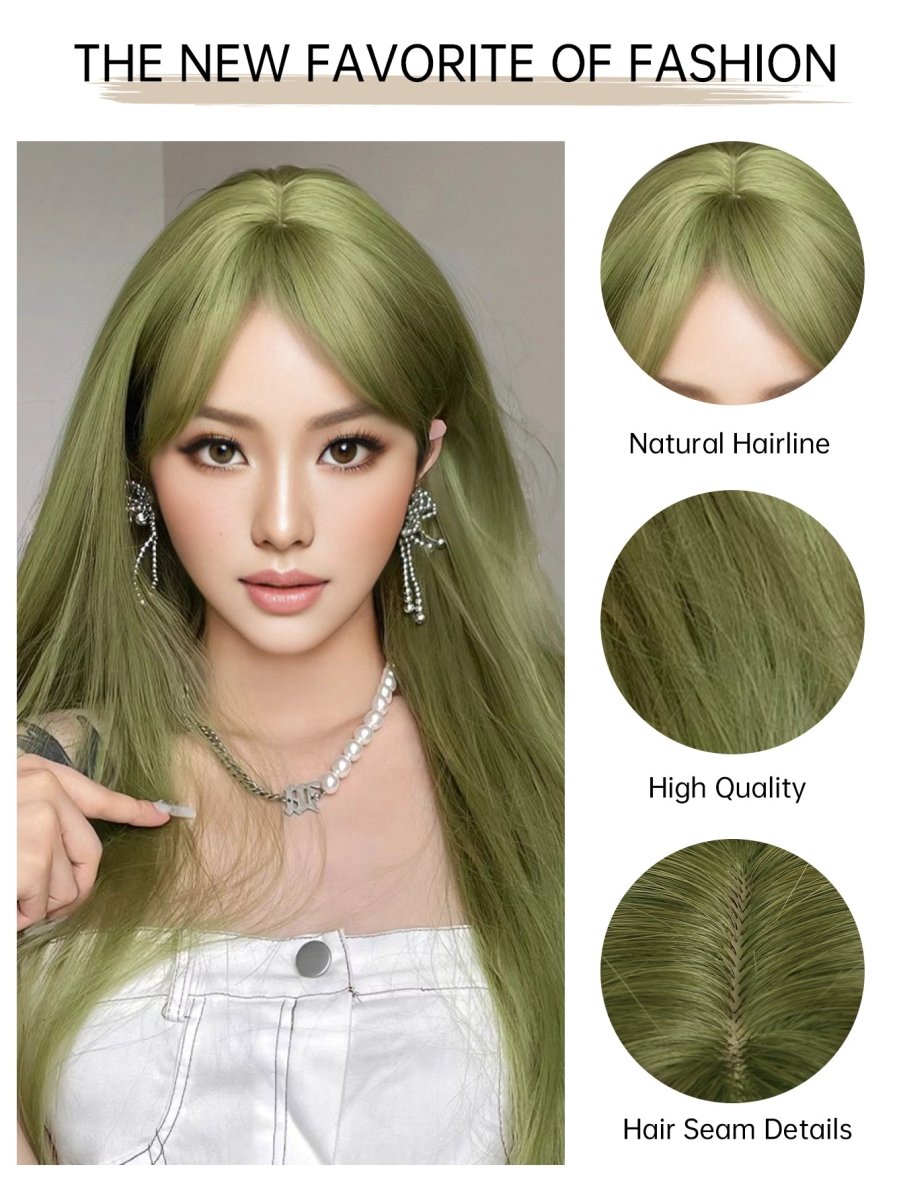 Olive Green Long Wig - MARKETPLACE - Milk &amp; Honey Wigs