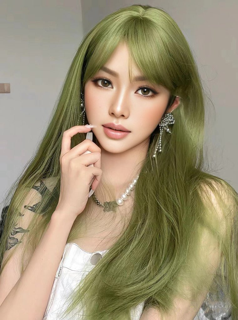Olive Green Long Wig - MARKETPLACE - Milk &amp; Honey Wigs