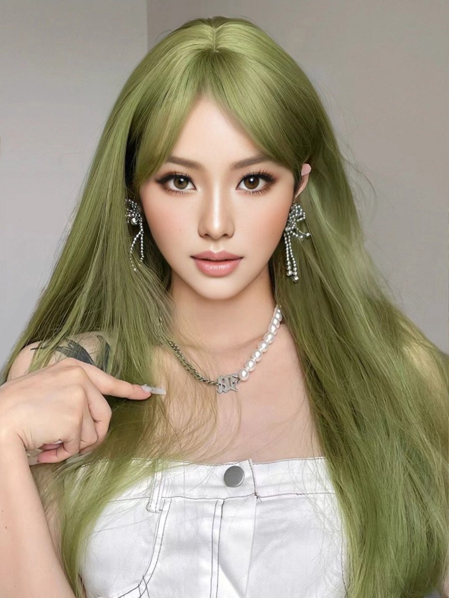 Olive Green Long Wig - MARKETPLACE - Milk &amp; Honey Wigs