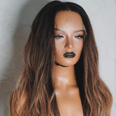 OLIVE Ombre Brown Human Hair Lace Front Wig - Milk & Honey Wigs