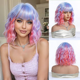Pastel Rainbow Bob with Fringe Wig - MARKETPLACE - Milk & Honey Wigs